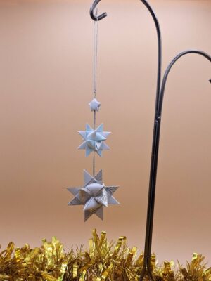 étoile argentée suspension noël