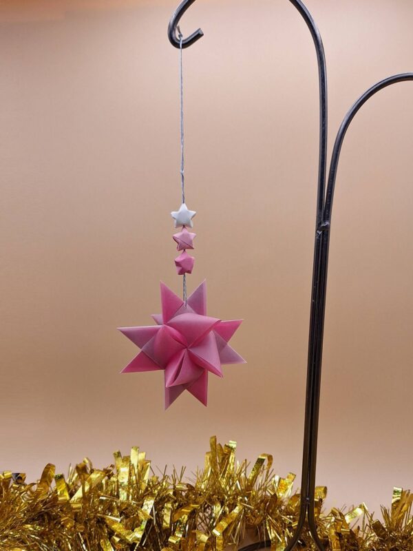 étoile rose suspension noël