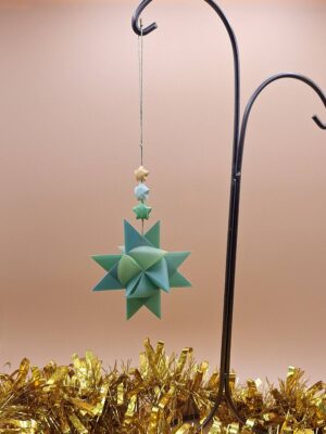 étoile verte suspension noël
