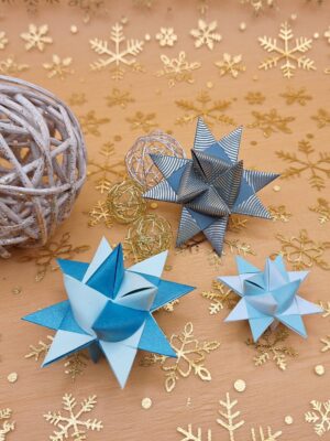 trio étoiles bleu vert noël