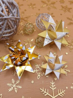 trio étoiles doré noël