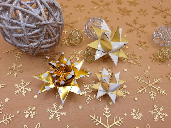 Trio doré 4 trio étoiles doré noël