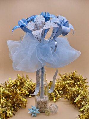 bouquet flocon festif bleu noël